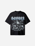 Retro Rope Skull Graphic Cotton T-shirt