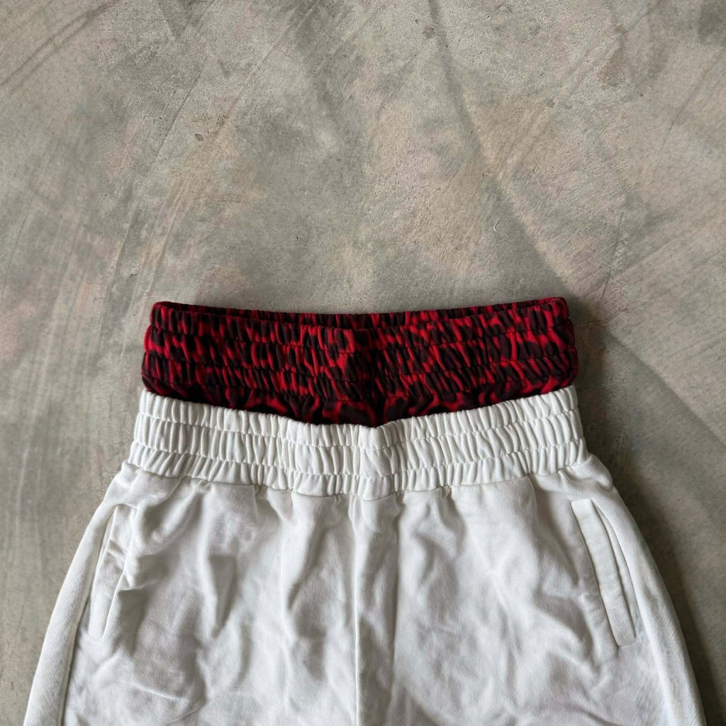 Leopard Print Retro Y2k Double-waisted Ripped Loose Casual Trousers