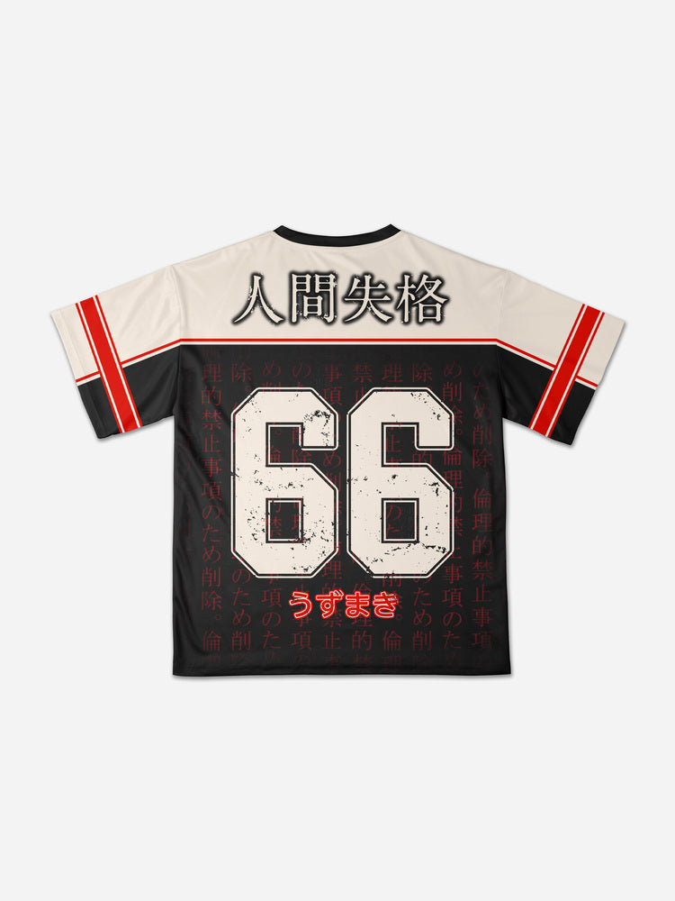 Y2k Dark Anime Vortex Graphic Mesh Jersey