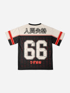 Y2k Dark Anime Vortex Graphic Mesh Jersey