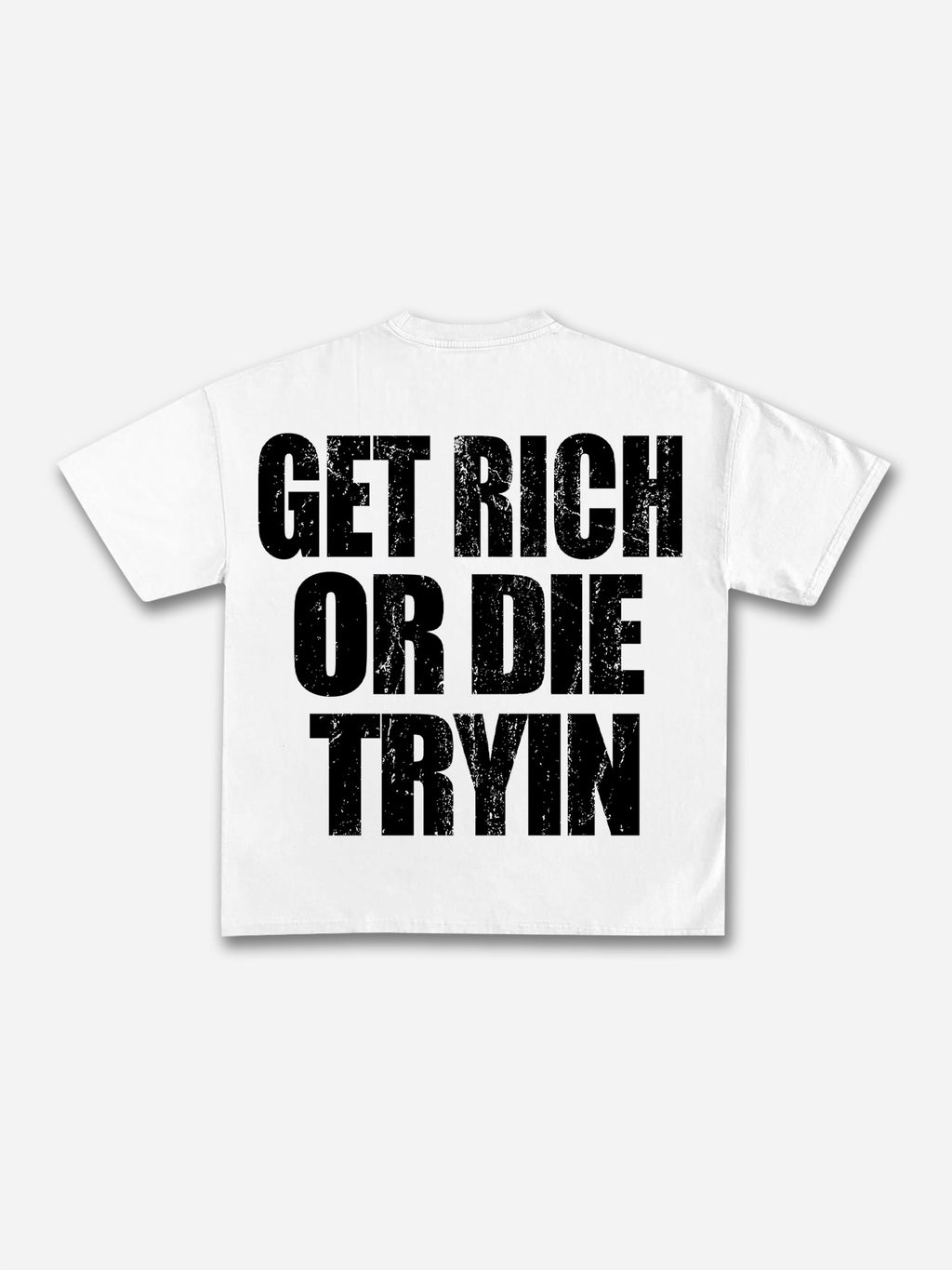 Vintage Get Rich Money Portrait Print Cotton T-shirt