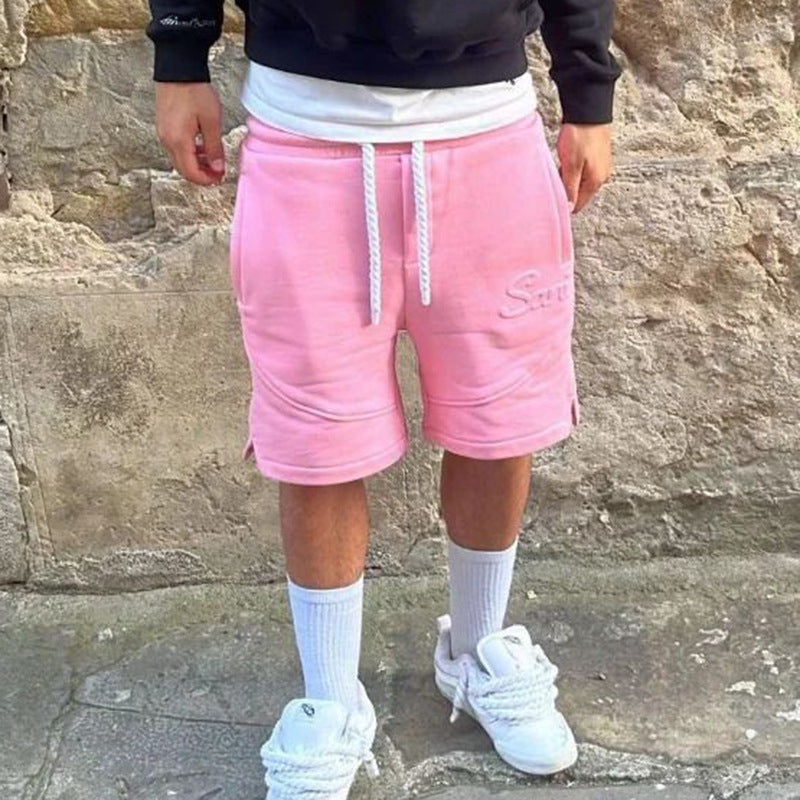 Unisex Y2k Harajuku Solid Letter Pink Sport Shorts