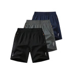 Summer Casual Reflective Striped Zippered Pocket Shorts