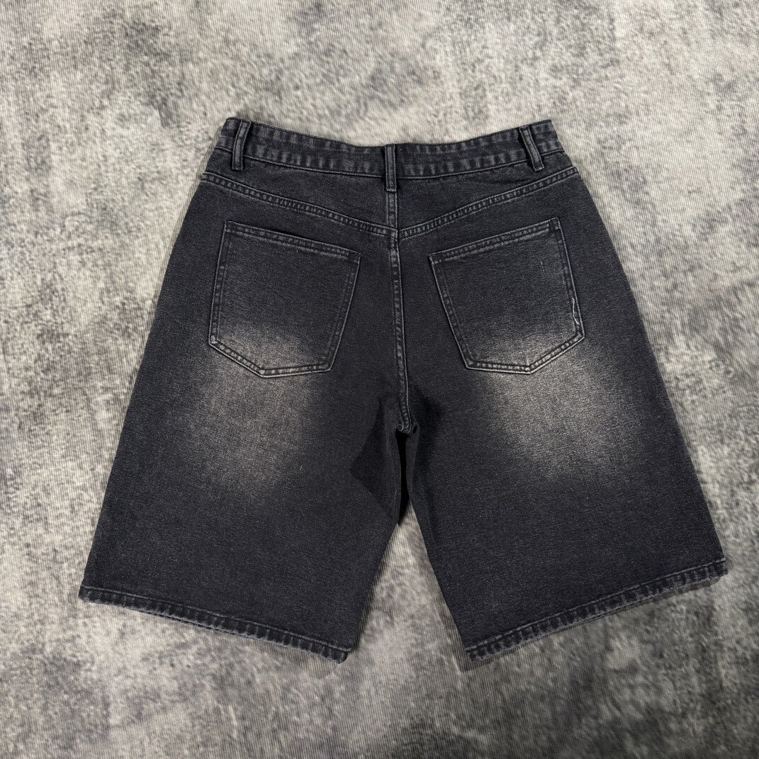 Men's Retro Split Figure Print Loose Shorts  Jorts