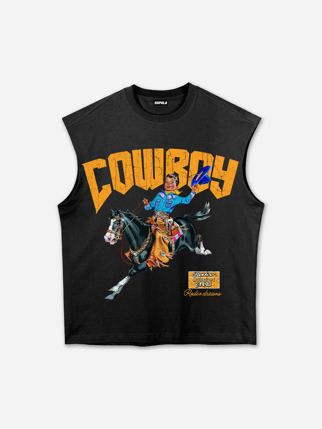 Cowboy Rodeo Dreams Print Tank Top
