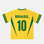 Brazil Sports No. 10 Streetwear Graphic Mesh Jersey