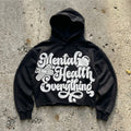 Mental Health Matters Most Retro Slogan Graphic Cropped Hoodie