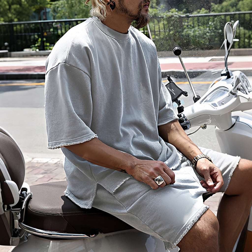 Casual Loose Fit Solid Sports Sets