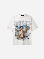 Sopula Retro Angel Cross Graphic Cotton T-shirt