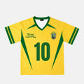 Brazil Sports No. 10 Streetwear Graphic Mesh Jersey
