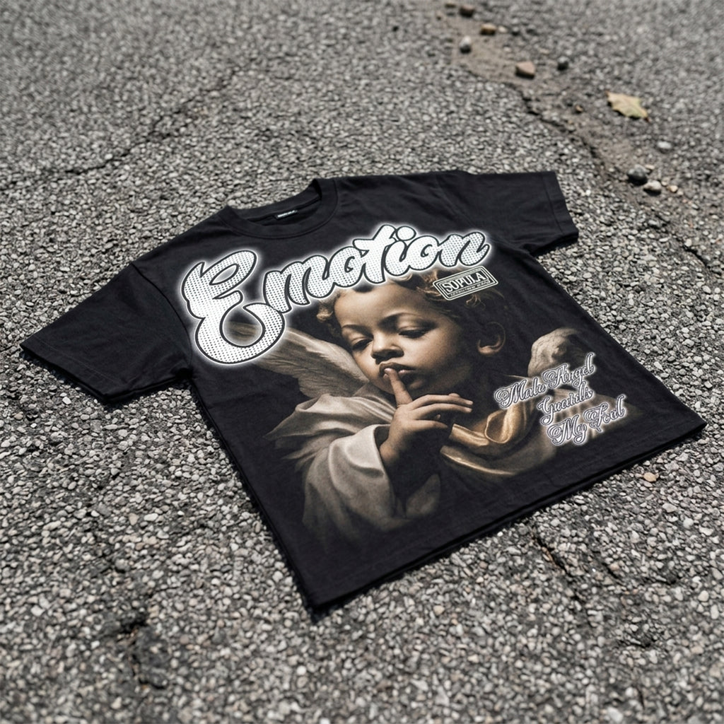 Mute Angel Emotion Graphic T-shirt