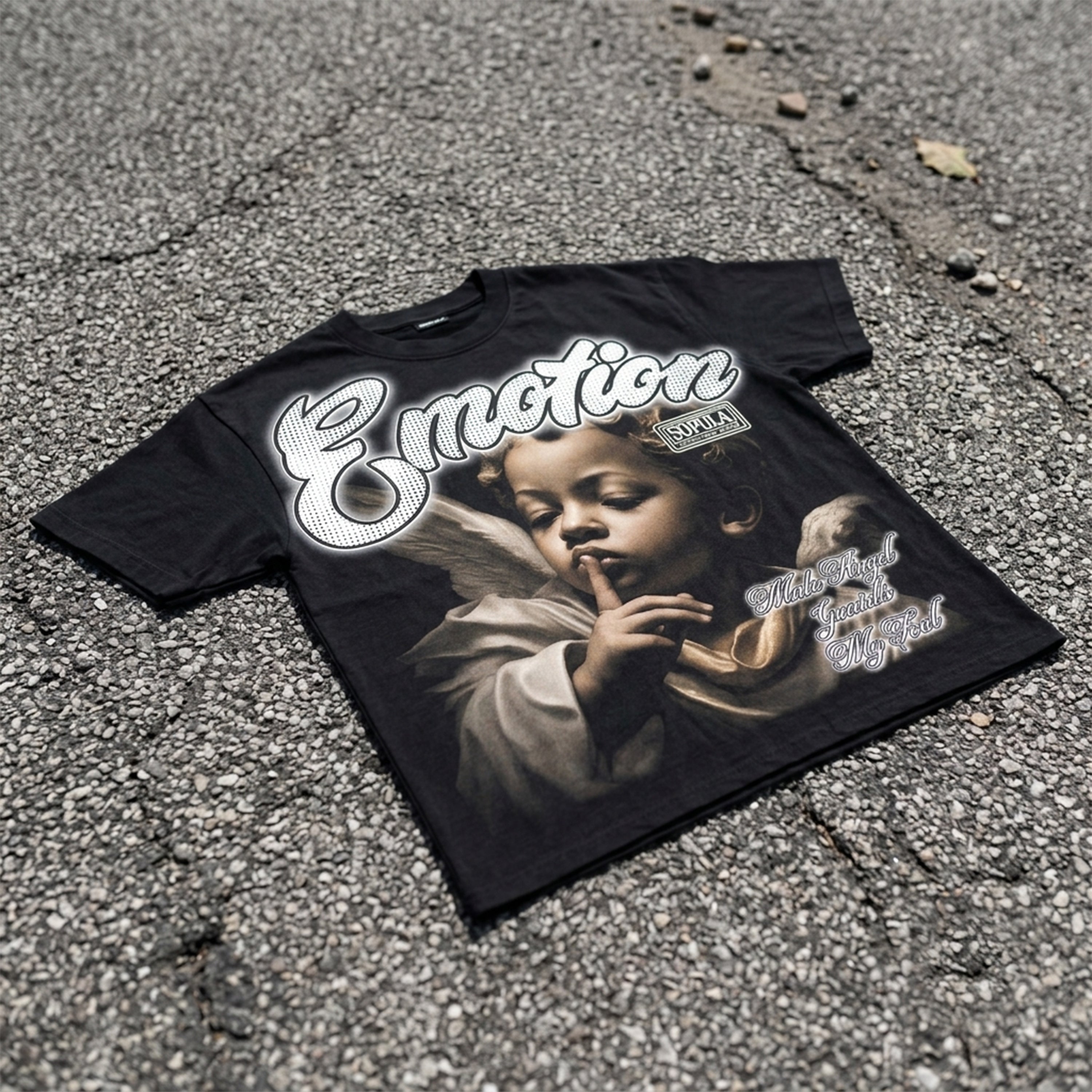 Mute Angel Emotion Graphic T-shirt