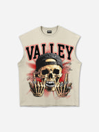 Street Rock Valley Skull Vintage Graphic Tank Top