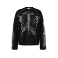 Retro Waffle Skeleton Print Long-sleeved T-shirt