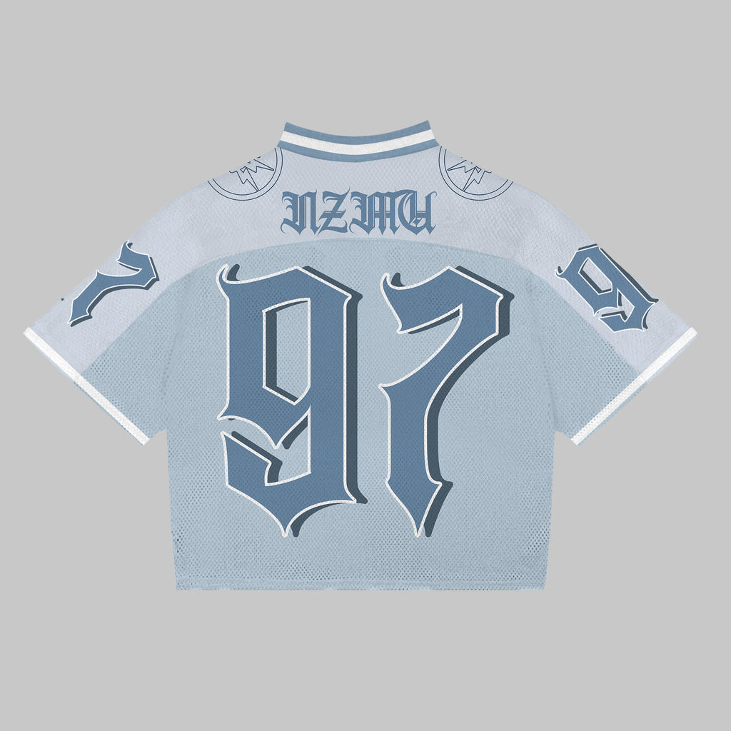 Retro Graffiti 97 Graphics Blokecore Blokette Cotton Football V-neck Jersey T-shirt