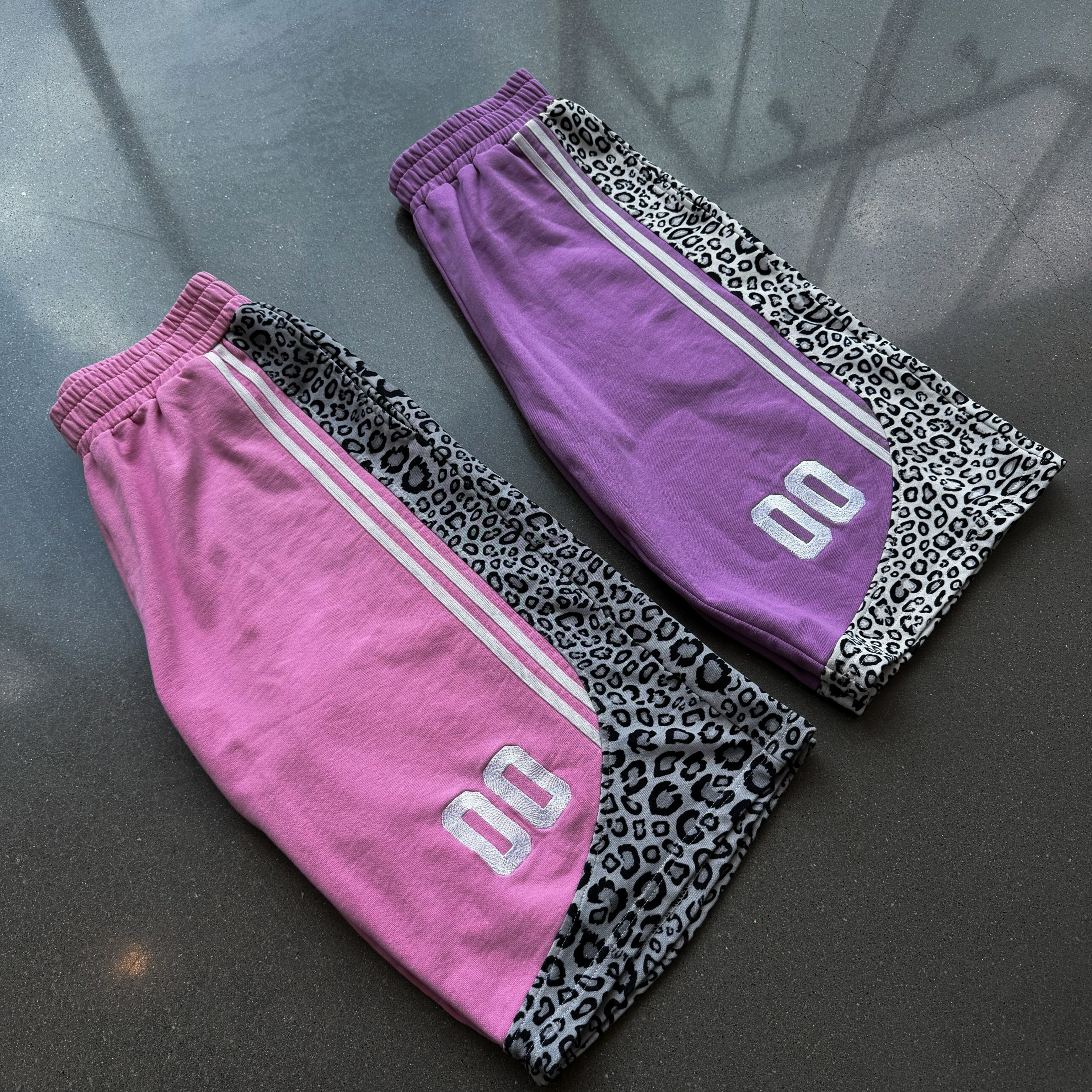 Leopard Print Patchwork Basketball 3/4 Shorts