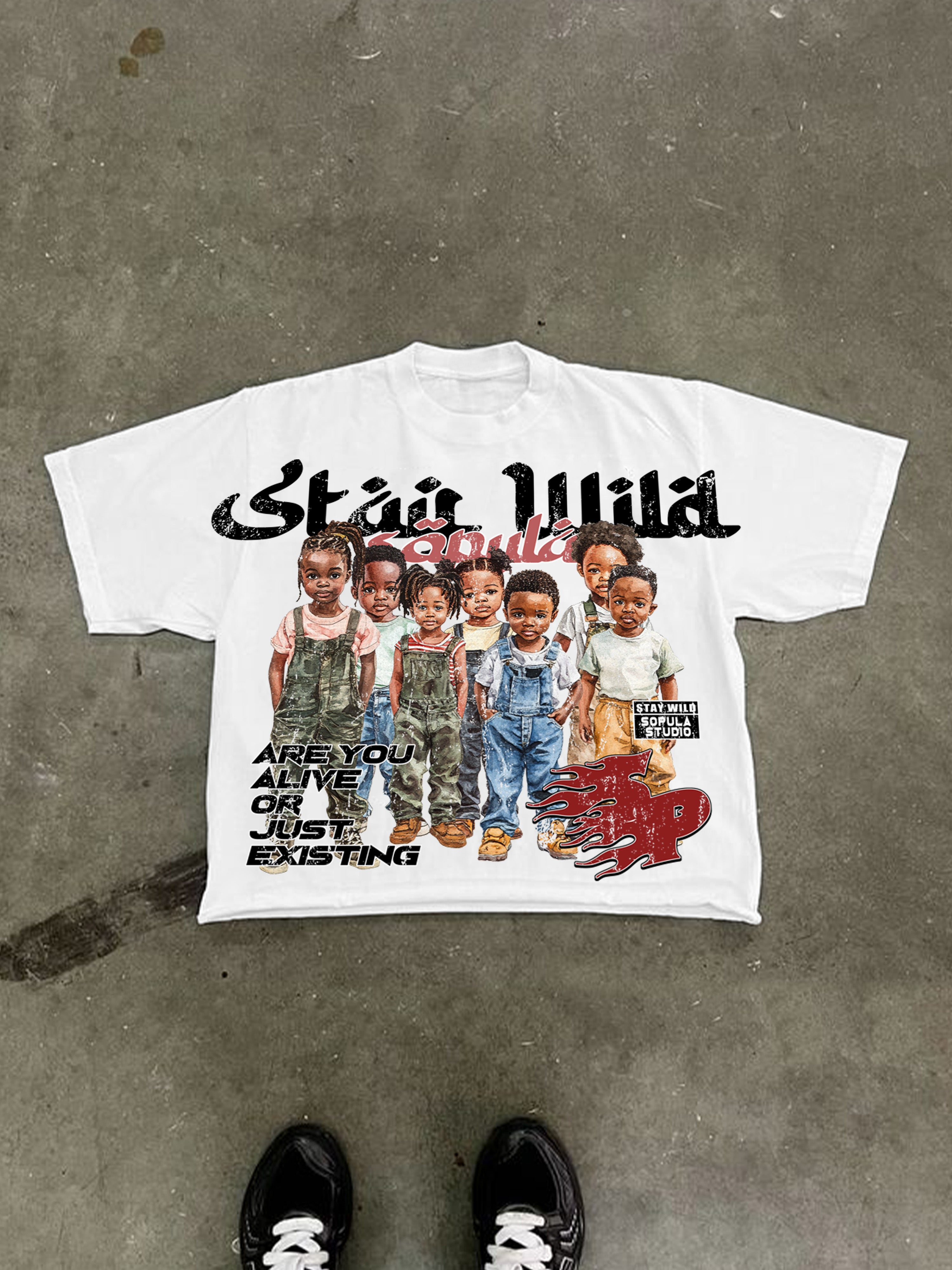 Cool Children Portraits Are You Alive Or Just Existing Print Cropped T-shirts