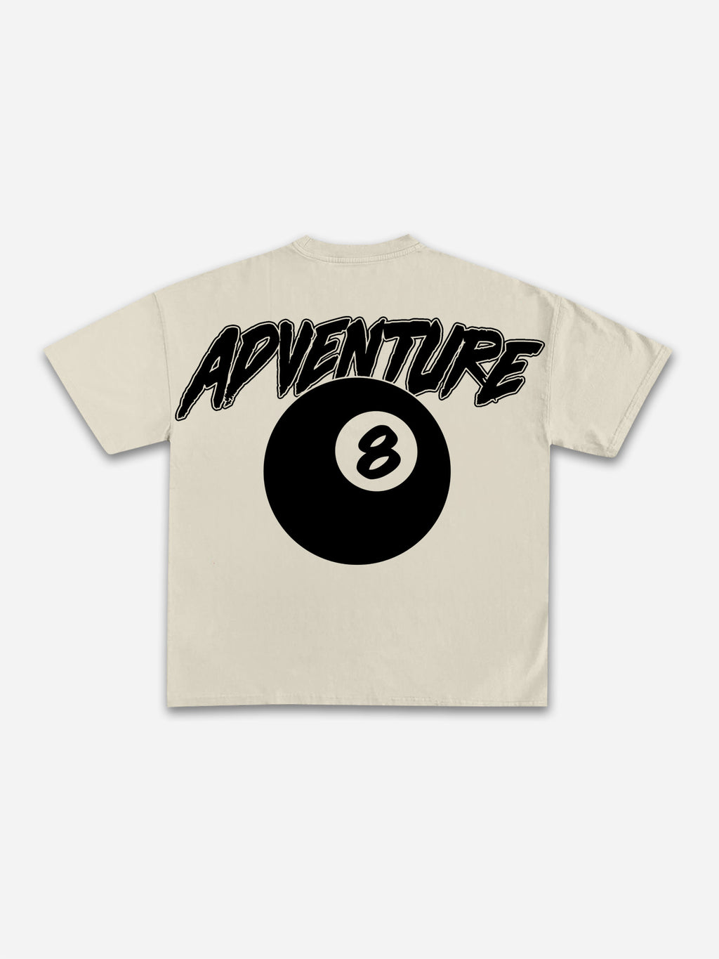 Men's Vintage Black 8 Print Casual Short Sleeve T-shirt