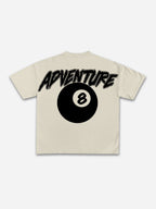 Men's Vintage Black 8 Print Casual Short Sleeve T-shirt
