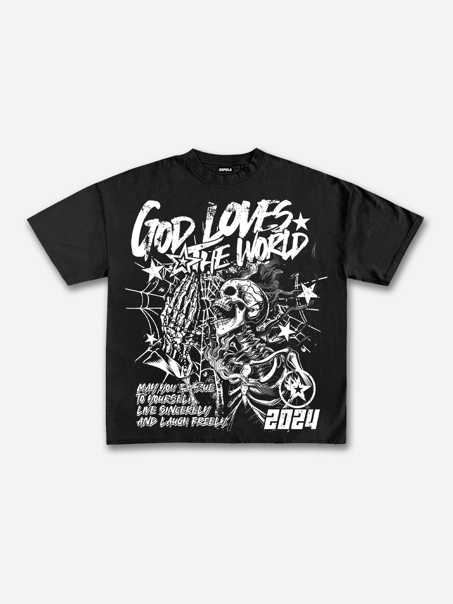 Street God Loves The World Graphic T-shirt