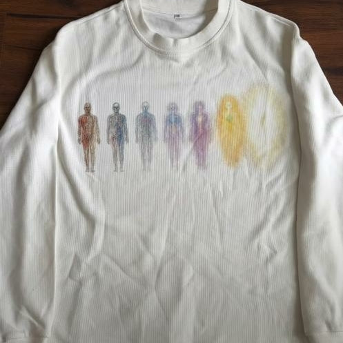 Soul Graffiti Print Cotton Long-sleeved T-shirt