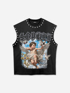 Sopula Retro Angel Cross Graphic Rhinestone Tank Top
