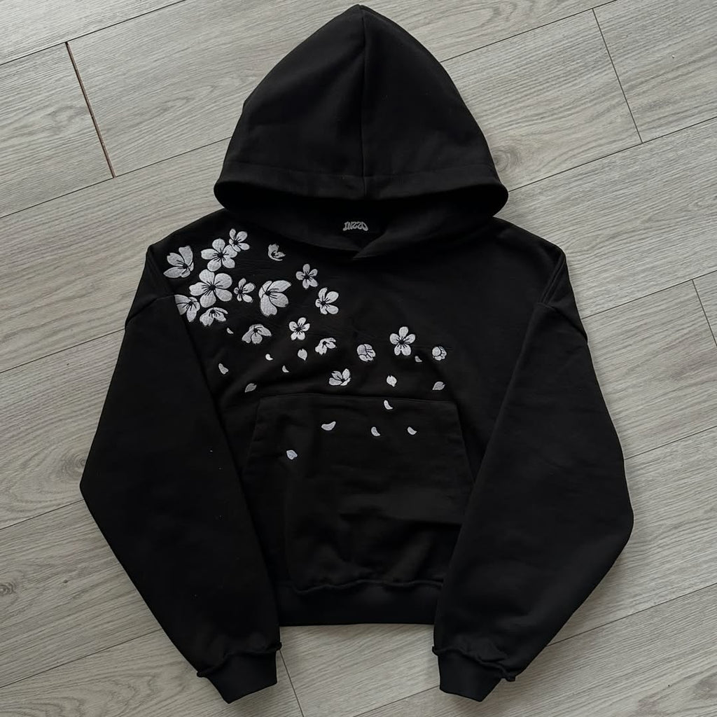 Japanese Style Cherry Blossom Embroidered Hoodies