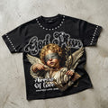 Retro God's Plan Angel Cupid Graphic Rhinestone T-shirt