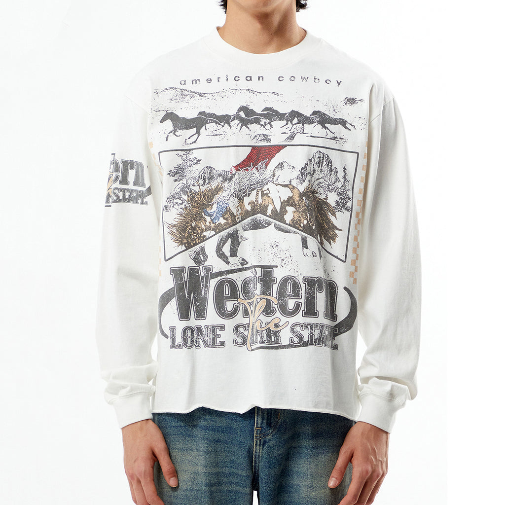 Western Cropped Long Sleeve T-shirt
