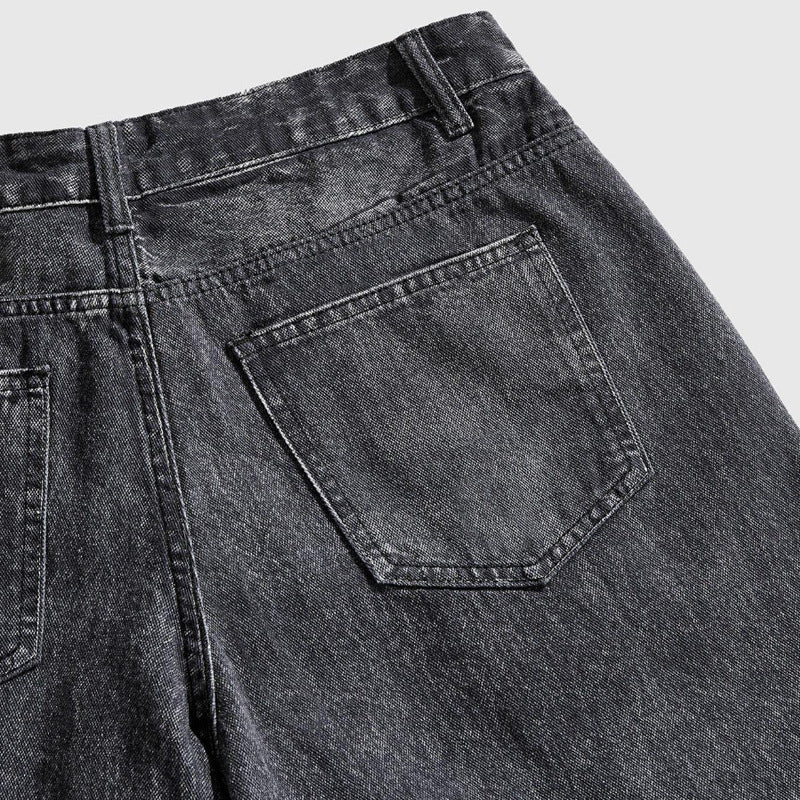Retro Saint Mary Print Denim Shorts