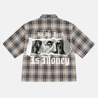All We Need Is Money Graphic Plaid Jacket Shirt
