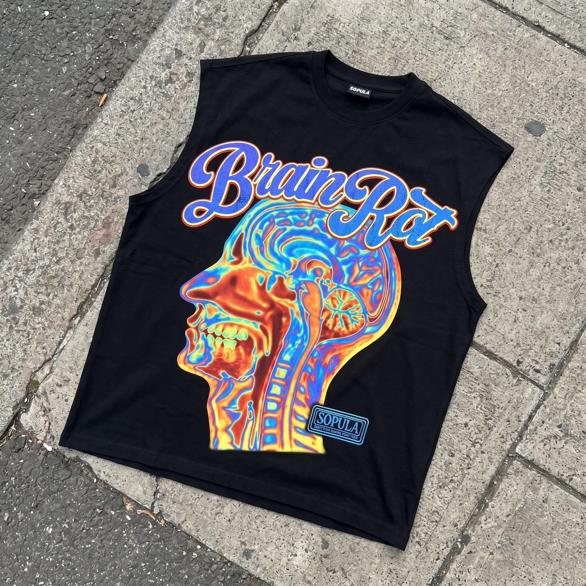 Brain Rot Abstract Color Graphic Tank Top