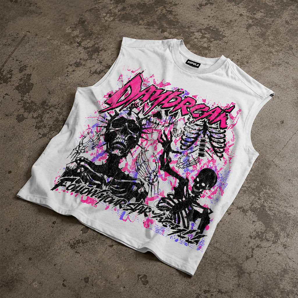 Skull Retro Street Graphic Tank Top
