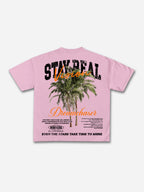 Stay Real Coconut Vacation Vintage Graphic Cotton T-shirt