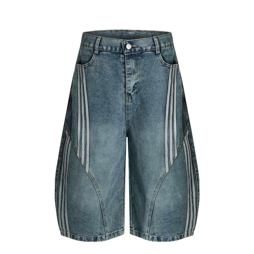 Stripe Barrel Longline Y2k Wide Leg Baggy Jorts
