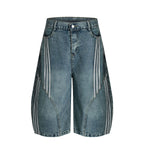 Stripe Barrel Longline Y2k Wide Leg Baggy Jorts