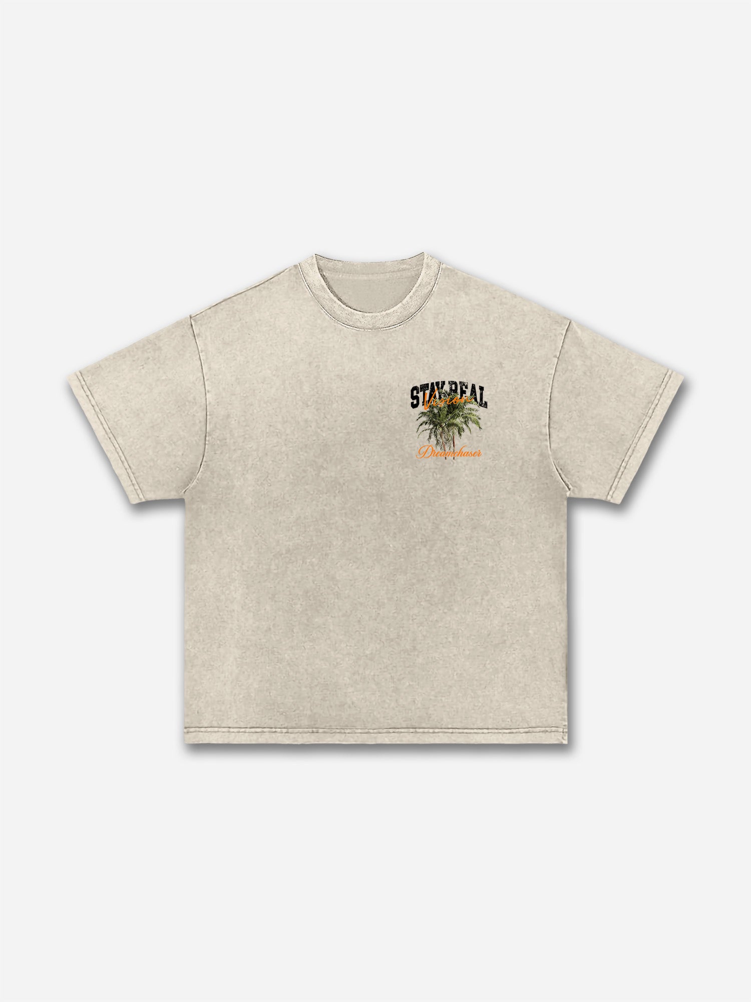 Stay Real Coconut Vacation Vintage Graphic Washed T-shirt