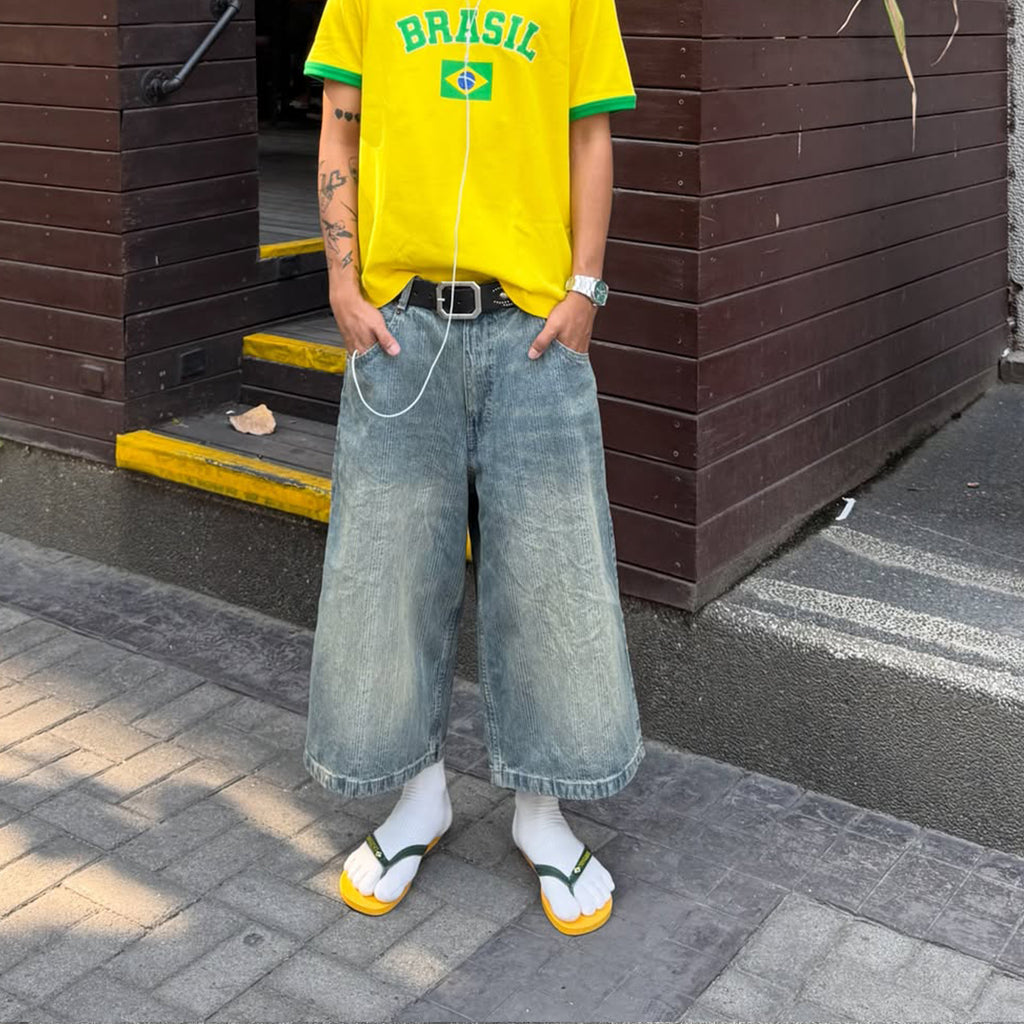 Men's Retro Fashion Ripped Denim Shorts