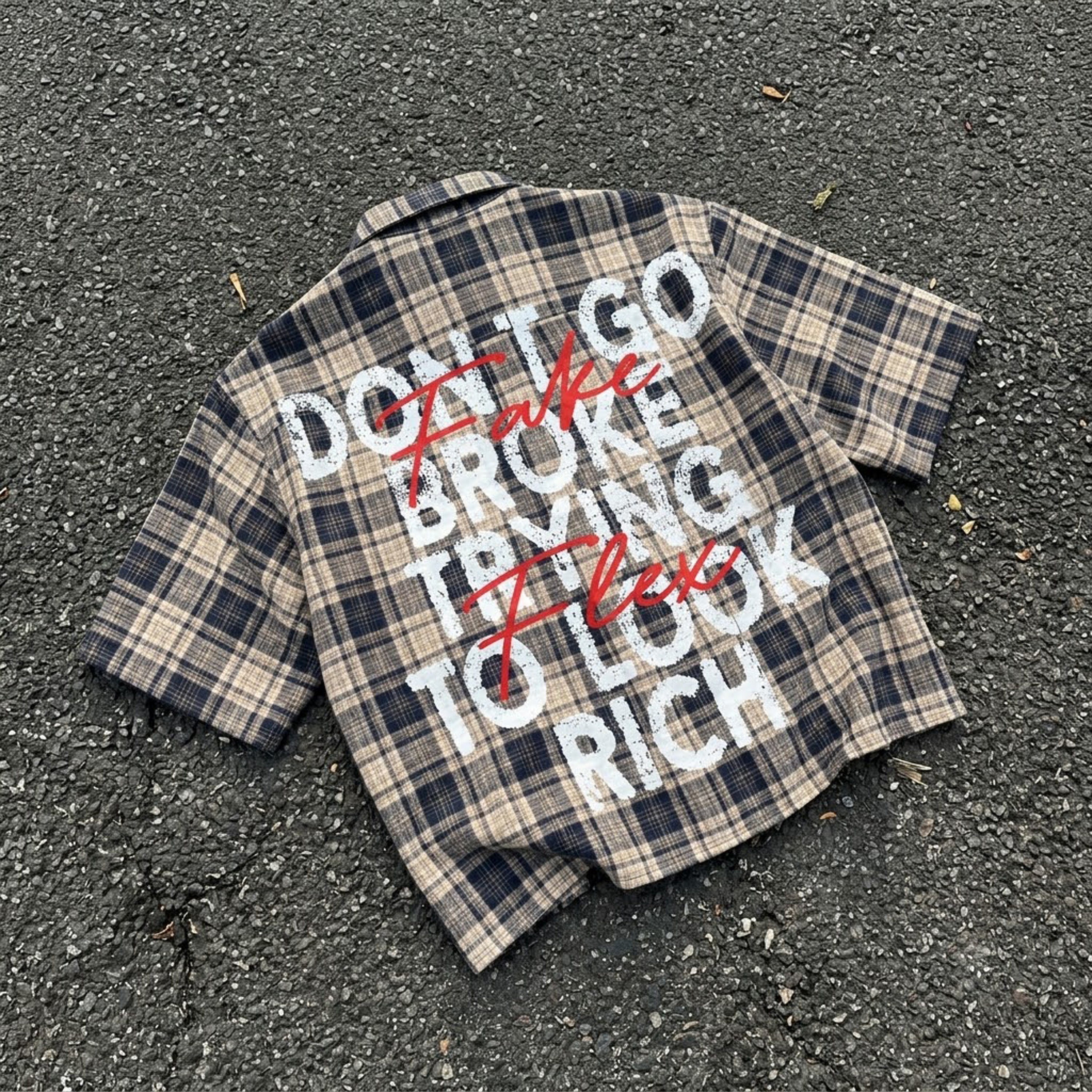 Don't Go Broke Trying To Look Rich Graphic Plaid Jacket Shirt