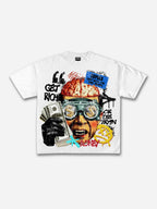 Vintage Get Rich Money Portrait Print Cotton T-shirt