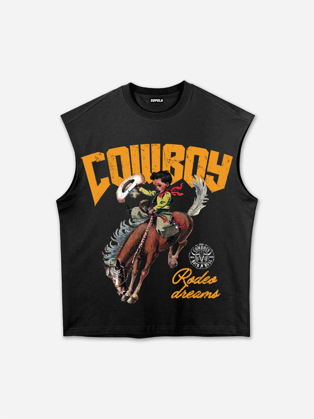 Cowboy Rodeo Dreams Graphic Print Tank Top