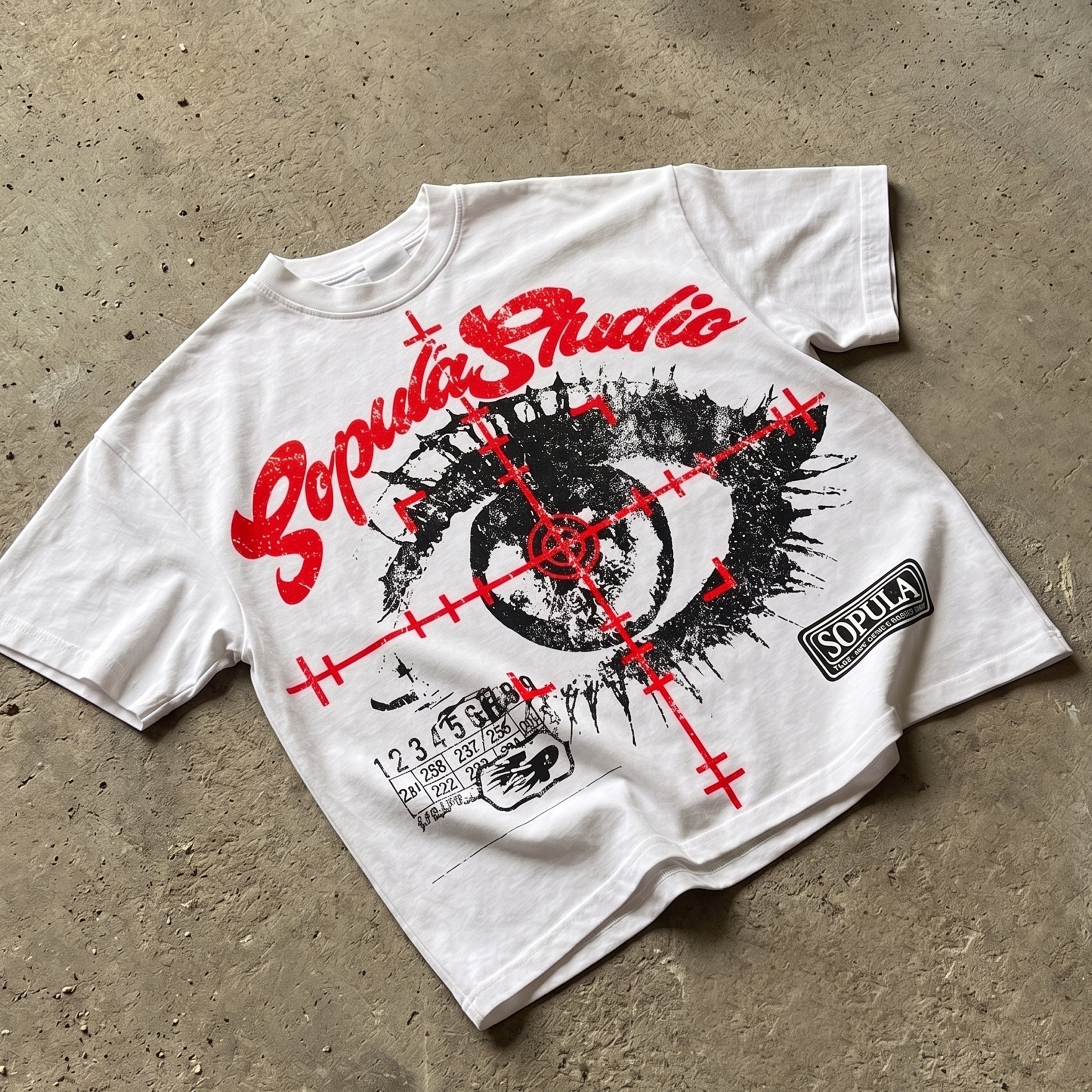Shooter's Eye Retro Distressed Graphic Cropped T-shirt