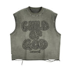Jesus Child Of God Alphabet Graffiti Graphic Worn-out Boxy Tank Top