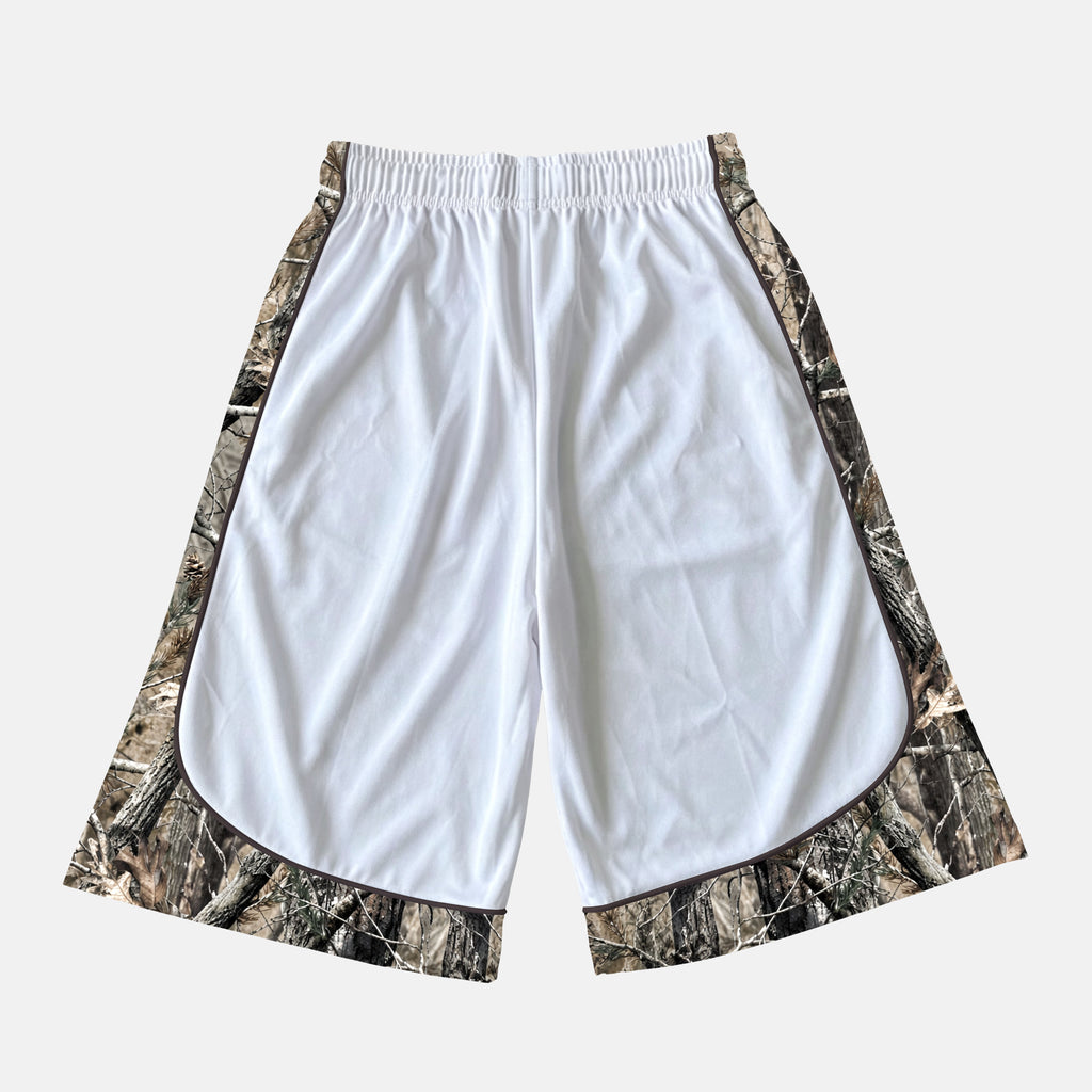 Color-blocked Camouflage Print Drawstring Casual 1/2 Shorts