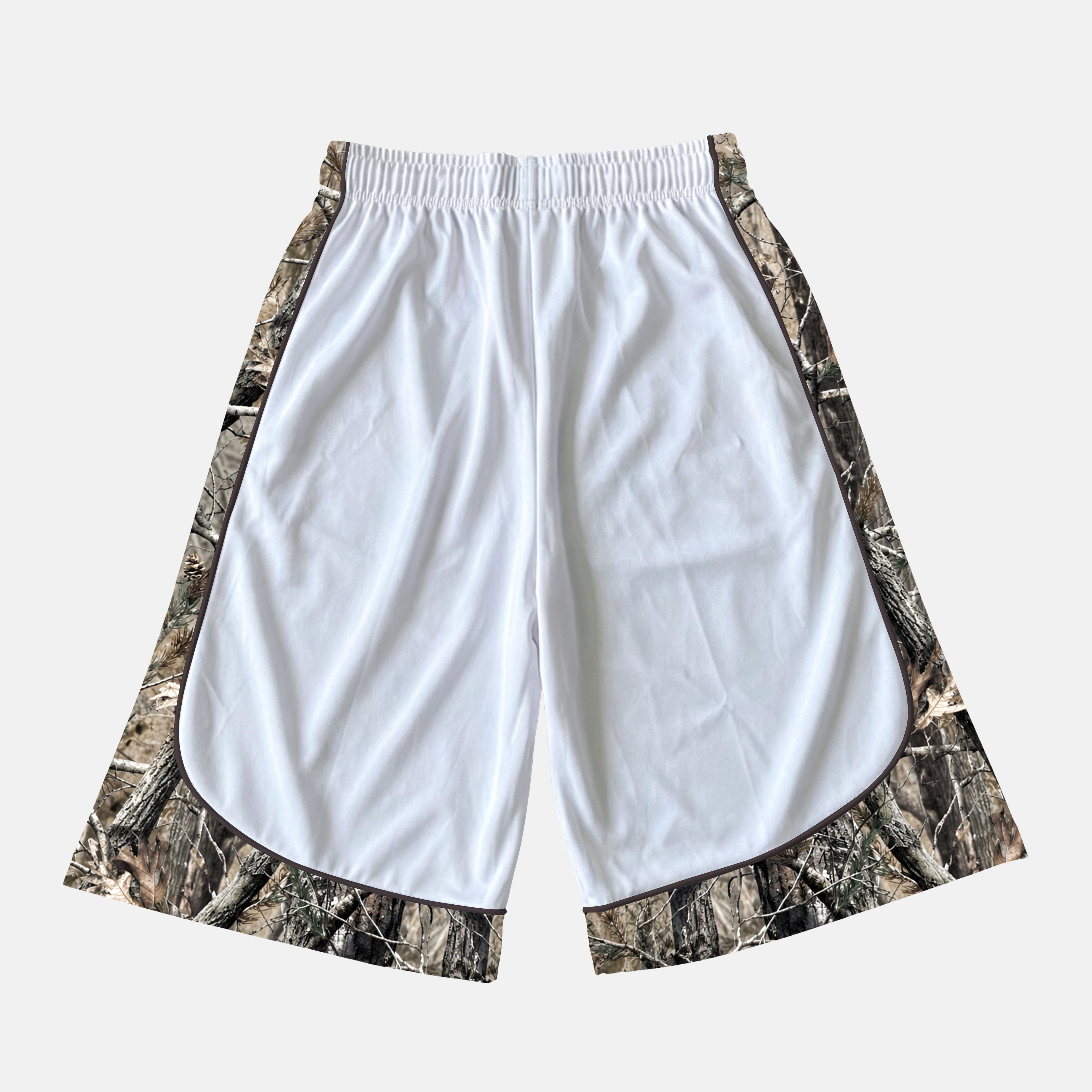 Color-blocked Camouflage Print Drawstring Casual 1/2 Shorts