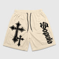 Sopula Cross Religion Graphic Mesh Athletic Shorts