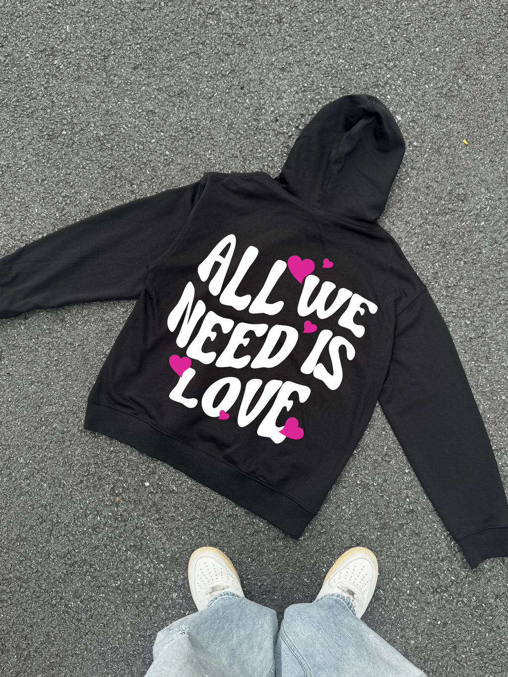 All We Need Is Love Graphic Oversized Hoodie