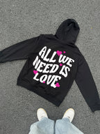 All We Need Is Love Graphic Oversized Hoodie
