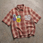 Basketball Badge 1995 Street Graphic Plaid Jacket Shirt