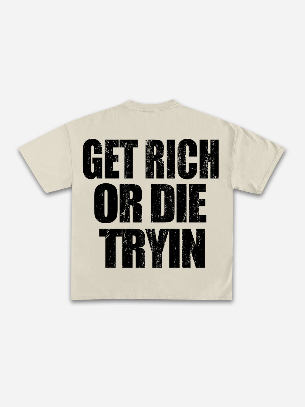 Vintage Get Rich Money Portrait Print Cotton T-shirt